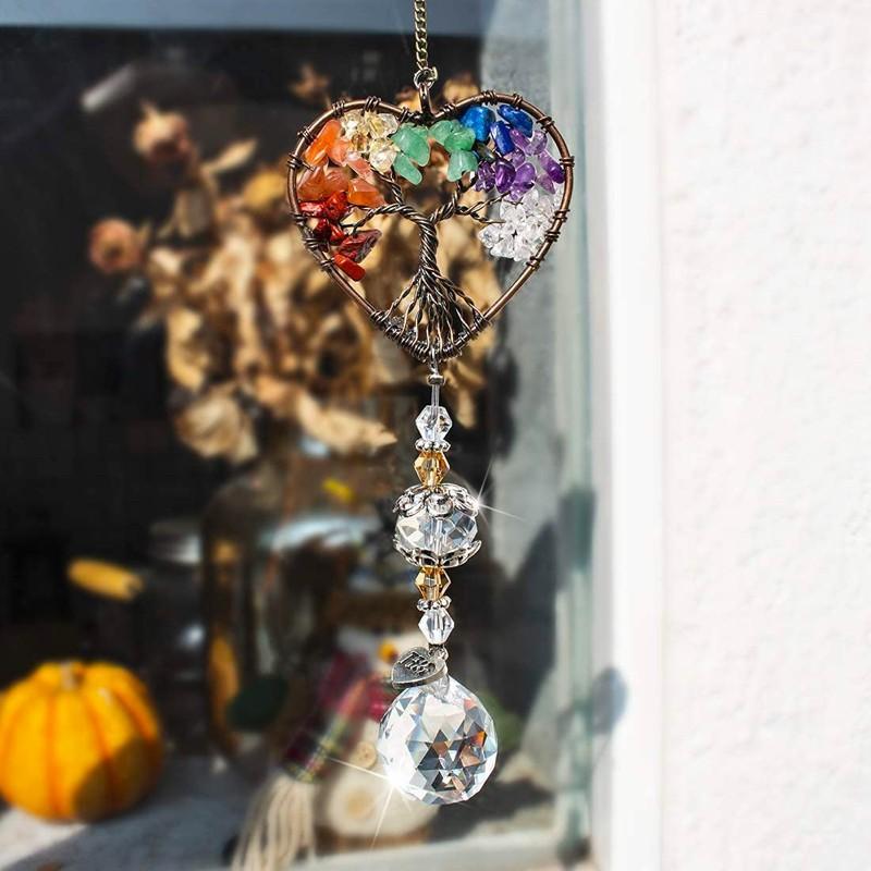 Tree of Life K9 crystal suncatcher, ideal for home decoration and positive energy gift