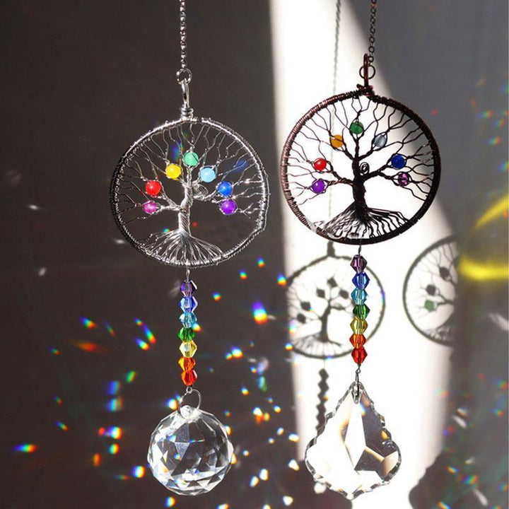Elegant Tree of Life suncatcher for windows, crystal home decor, makes a thoughtful gift