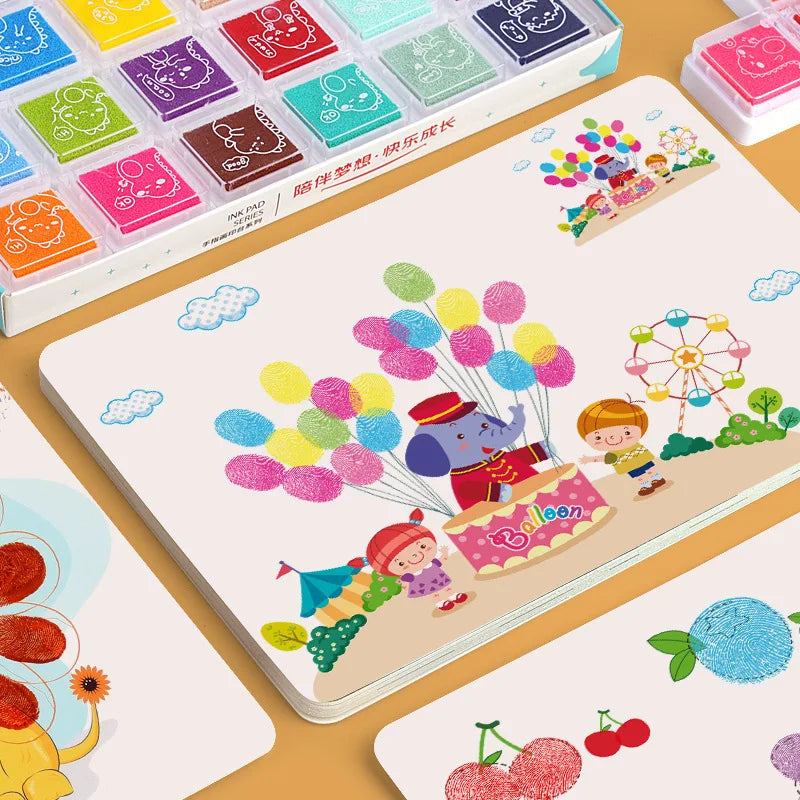 Kids' 16PC Finger Painting Activity Set, DoodleJoy, for creative toddler art fun & sensory play.