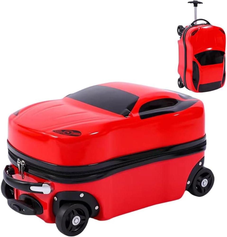 Children's 18-inch car suitcase, wheeled, with retractable handle. Great for young travelers.