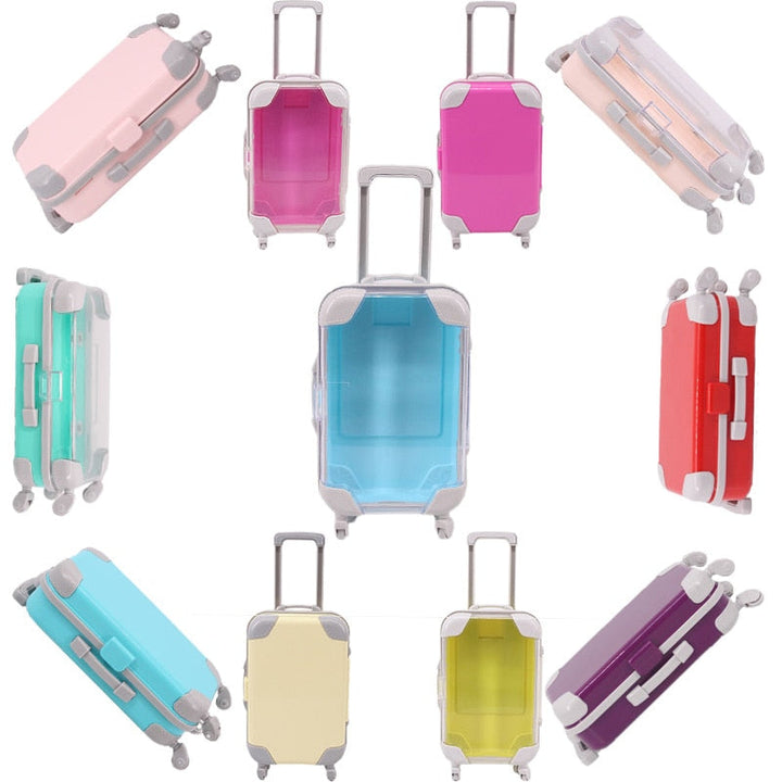 Kids' 18-inch doll travel suitcase, durable accessory for imaginative pretend play & toy travel adventures.