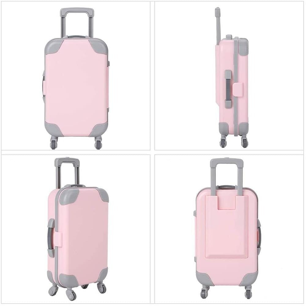 Children's 18-inch doll travel suitcase, inspiring imaginative pretend play & exciting doll adventures.