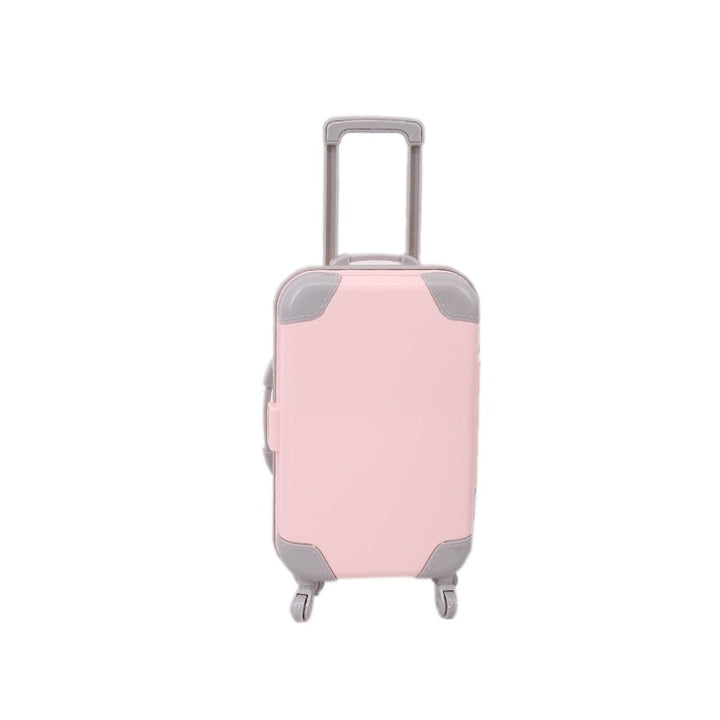 Vibrant 18-inch doll travel suitcase, a durable kids' toy accessory for imaginative doll adventures & playtime.