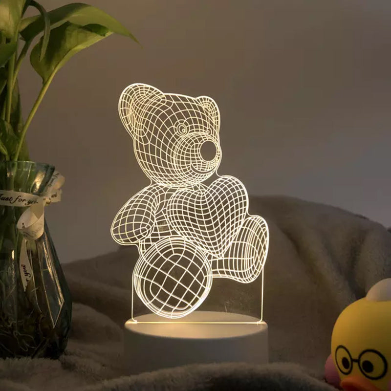 Charming Kids' 3D Magical Dinosaur Night Light, a fun LED table lamp for children's bedrooms.