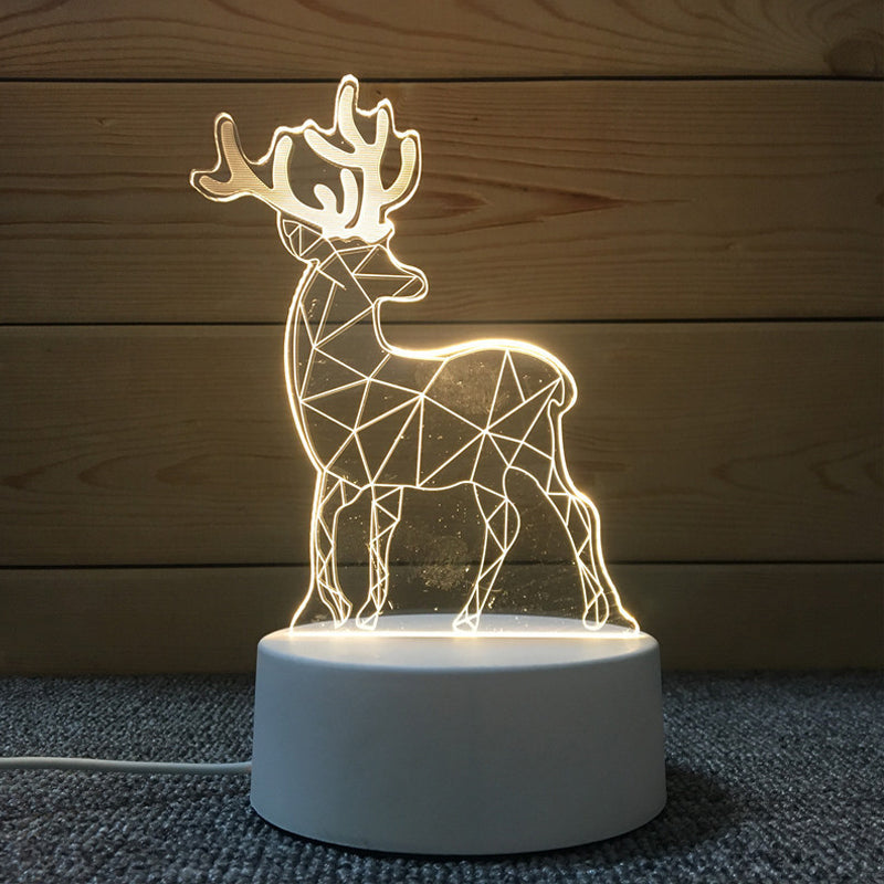 Multi-color Kids' 3D Magical Heart Night Light, with touch control for easy brightness adjustment.