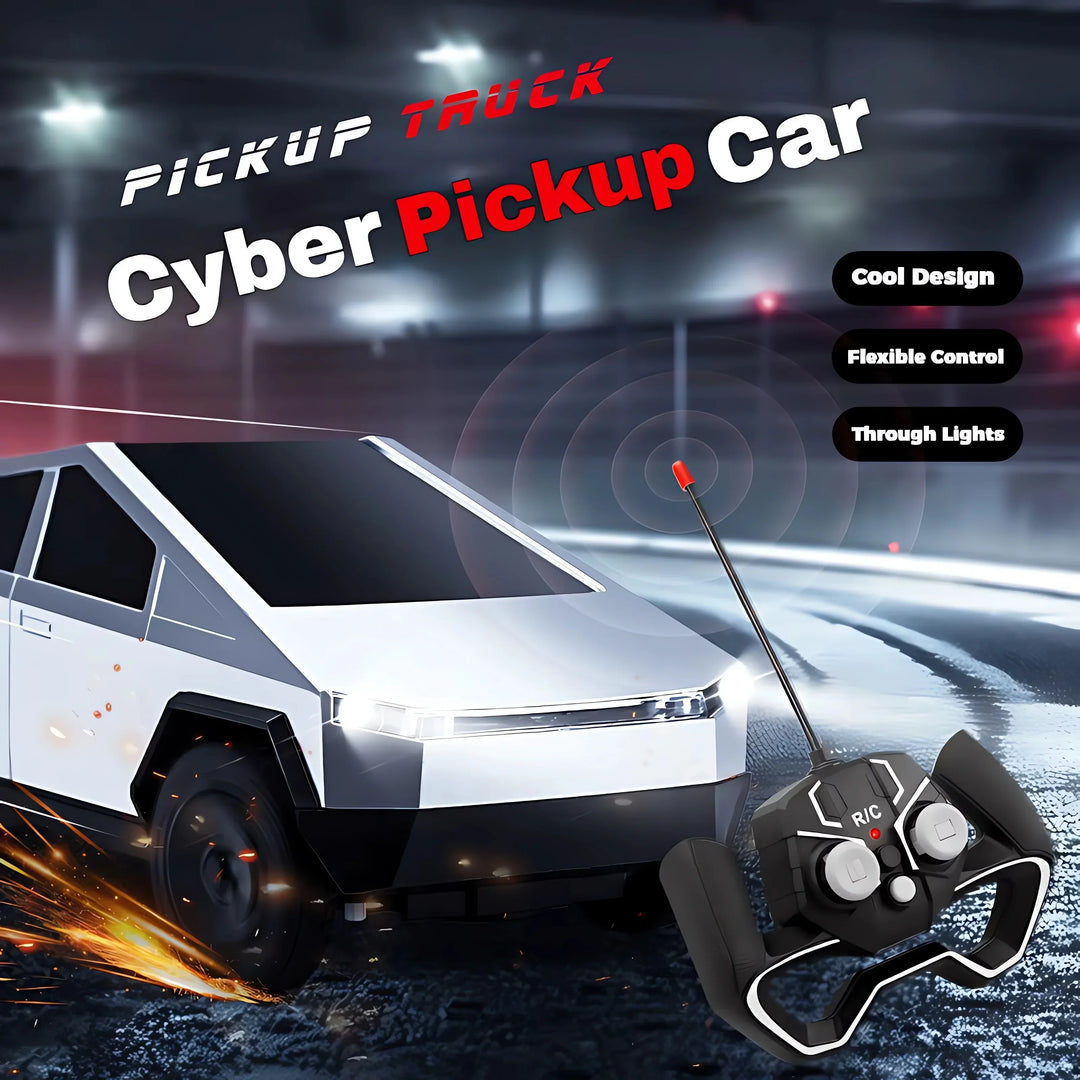 Rechargeable RC off-road truck with LED lights, a 4-wheel drive toy for kids.