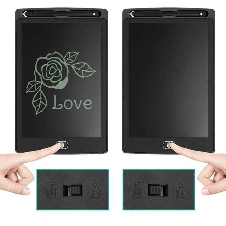 Kids' drawing pad with an LCD screen, perfect for travel and eco-friendly art without paper waste.