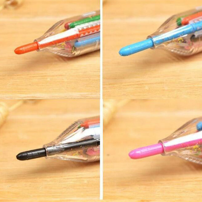 Multicolor interchangeable crayon set with 8 vibrant colors, ideal for kids art supplies