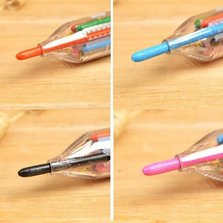Multicolor interchangeable crayon set with 8 vibrant colors, ideal for kids art supplies