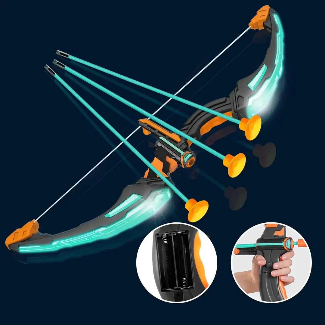 Kids' aqua blue Luminarch light-up archery bow and arrow toy set for active indoor/outdoor play.