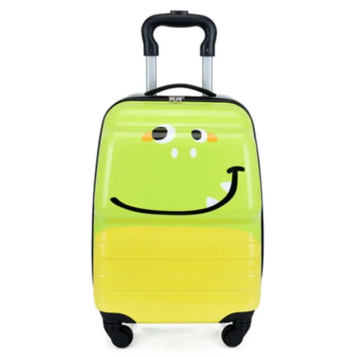 Kids' cartoon animal hardshell luggage, wheeled carry-on suitcase for happy travels.