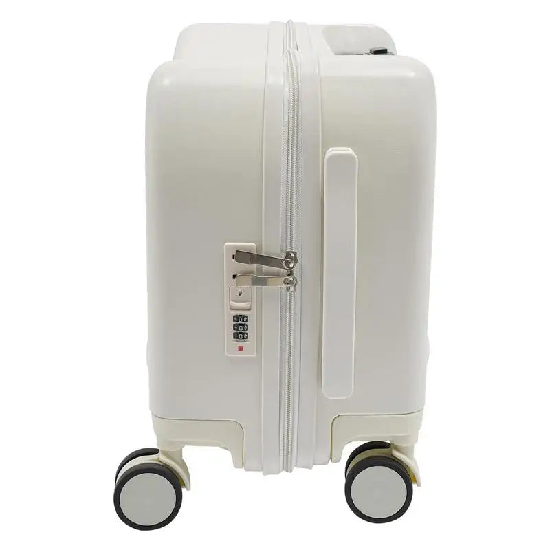Playful cartoon elephant carry-on luggage for kids. Ride-on suitcase, perfect for child travel and adventures.