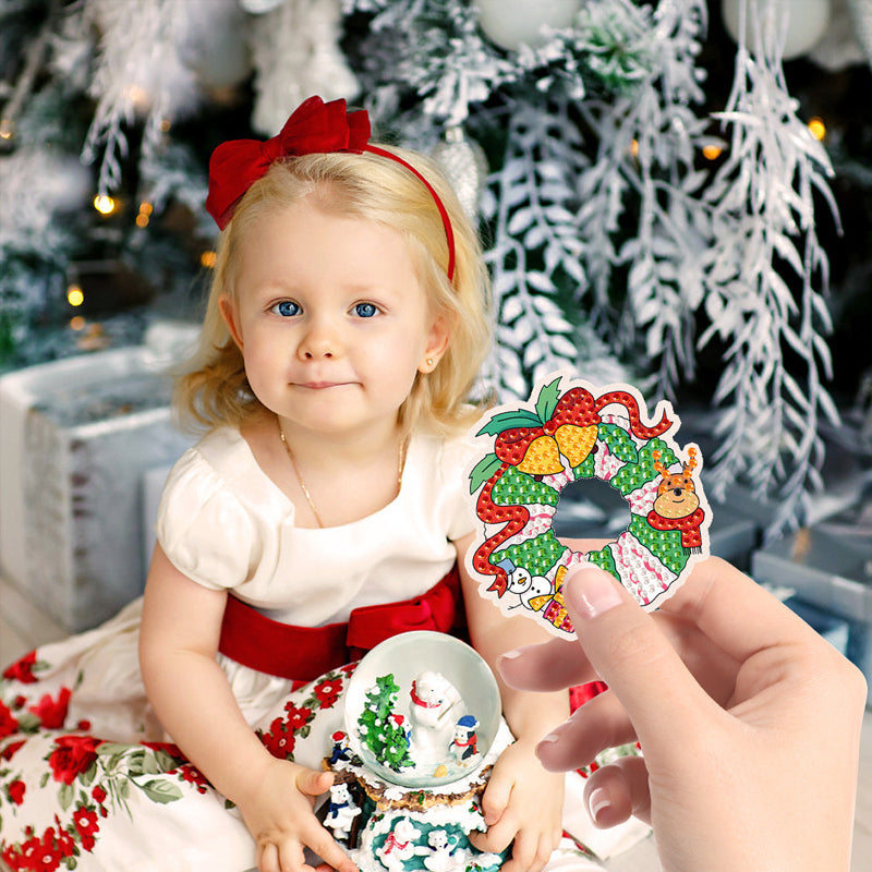 Reindeer diamond painting keychain from Kids' Christmas Craft Kit
