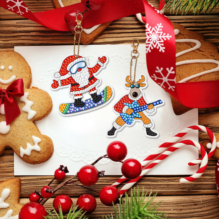 Snowman diamond painting sticker, part of a kids' Christmas DIY set
