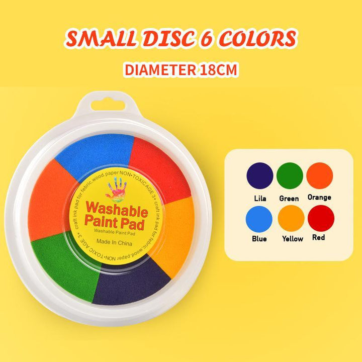 Open Kids Finger Painting Kit showing paint pots, art paper, and an educational instruction book for creative play
