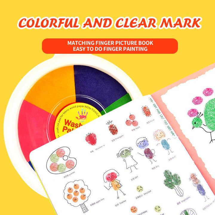 Illustration from the Kids Finger Painting book, guiding young artists through creative play techniques