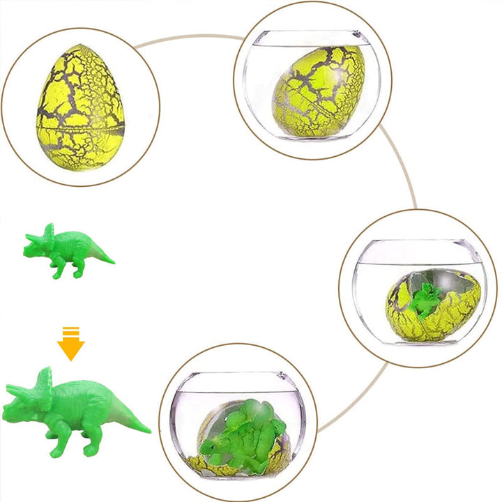 Group of kids eagerly working on their dinosaur hatching eggs, collaborative play