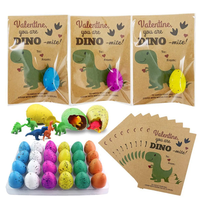 Close-up of a child's hand excavating a dinosaur toy from a hatching egg, educational activity