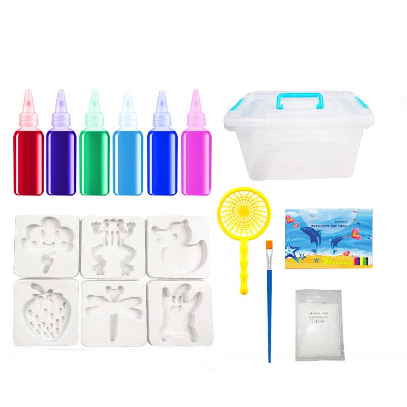 Smiling child immersed in playing with the Aqua Gel Sensory Toy Set, showing engagement and fun