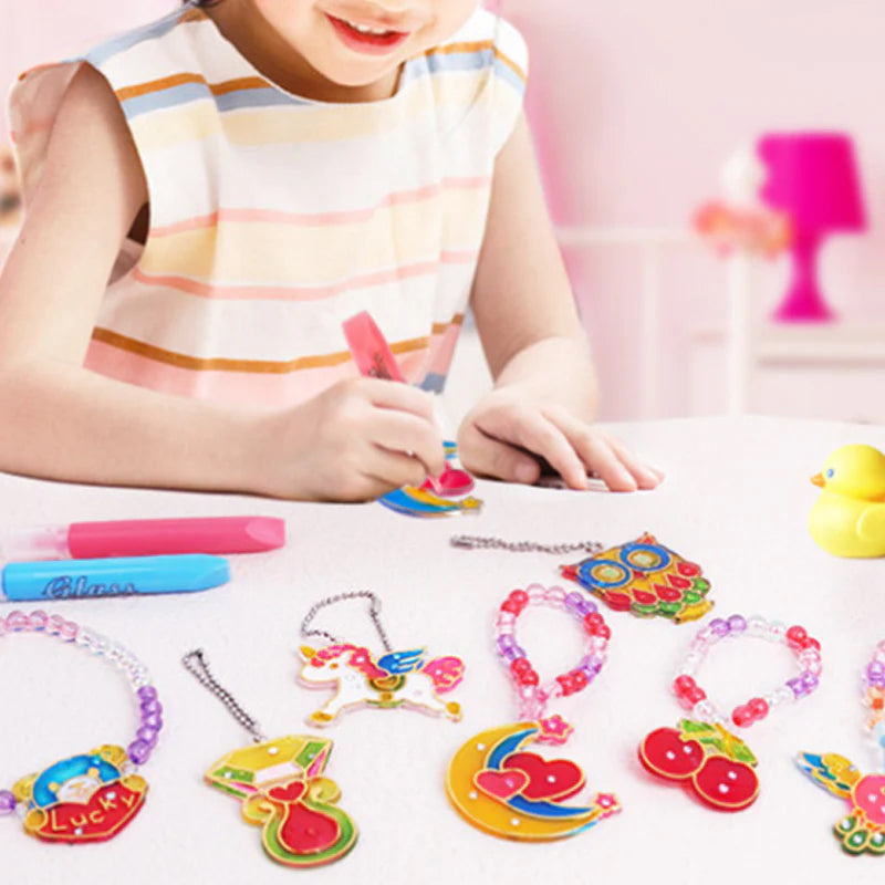 Kids DIY Crystal Art Painting Craft Kit, unicorn design, for creative children's activity