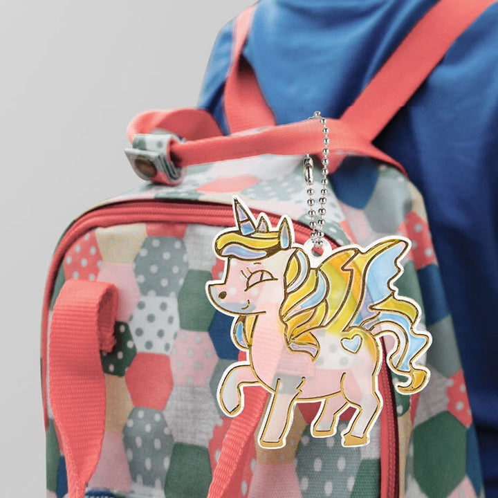 Children creating crystal art, painting and decorating a picture frame, non-toxic fun