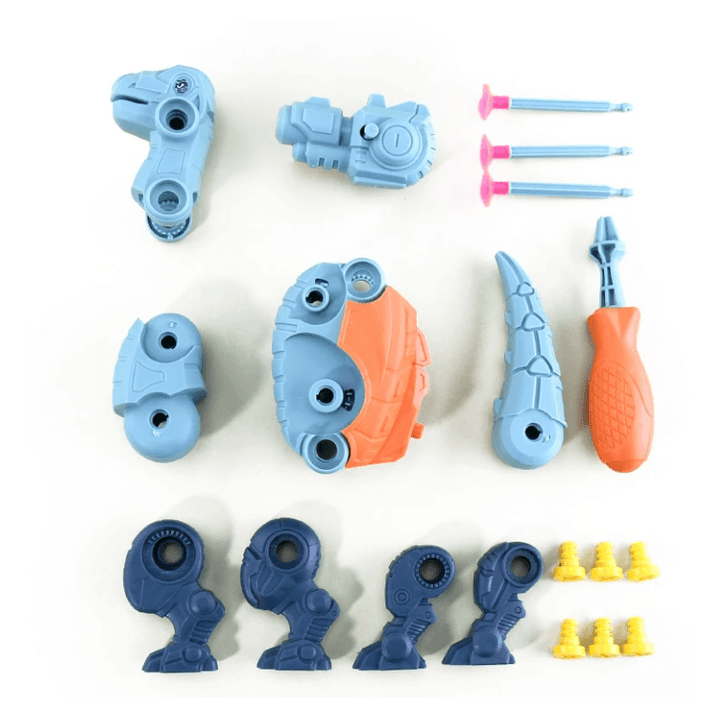 DIY dinosaur models: T-Rex, Triceratops, Brachiosaurus construction toy set, perfect for kids.
