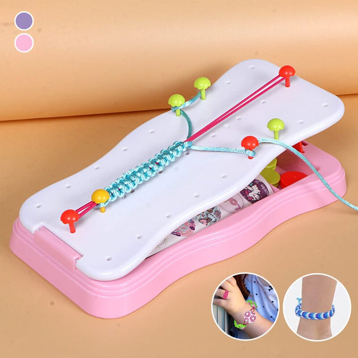 Educational craft kit for kids, teaching them to make friendship bracelets, enhancing fine motor skills