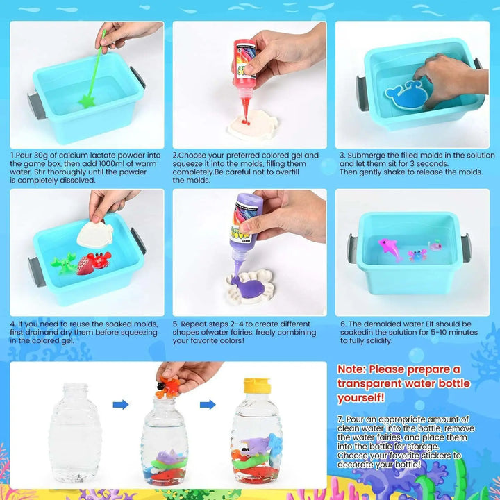 Bright blue Kids' DIY Gel Art Craft Kit Aqualume, a complete creative mold activity set for engaging children's art.