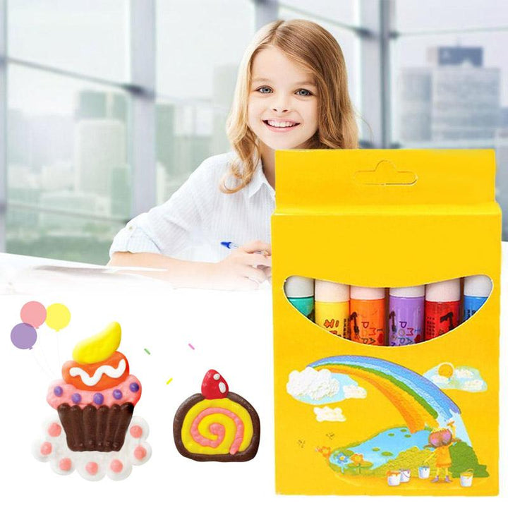 Set of 6 Kids Popcorn Pens enabling puffy 3D drawing, perfect for crafts & activities