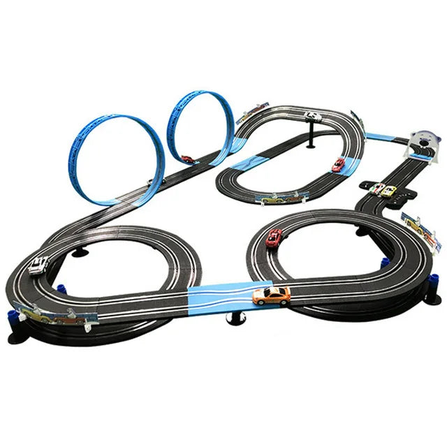 Loopaira Double Lane Loop Racing Set box. Kids' toy car track playset for two players, great gift.