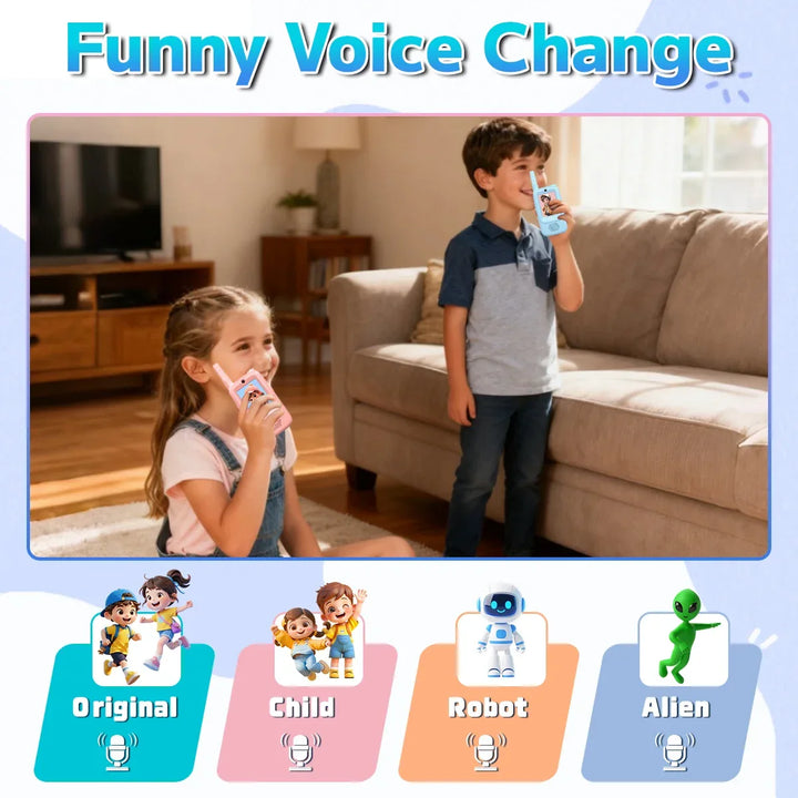 Back view of EchoPals video walkie talkie, highlighting child-safe features for interactive play.