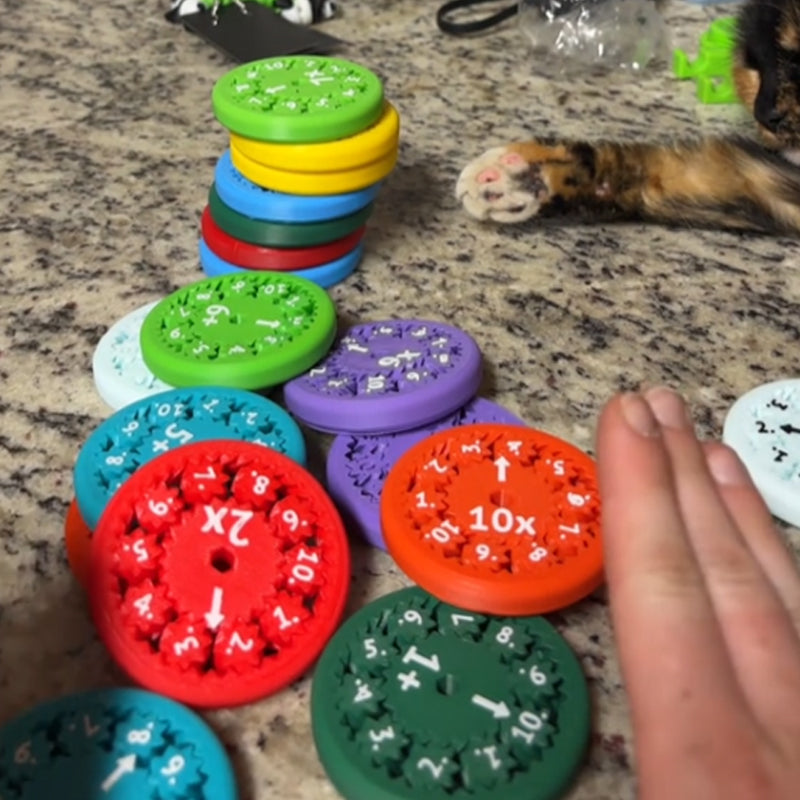 Close-up of a Math Fidget Spinner, detailing numbers for interactive learning