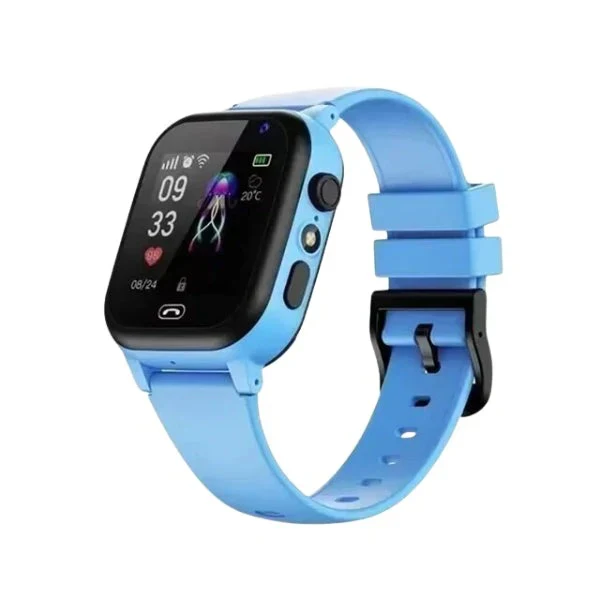 Kids' GPS smartwatch in blue for real-time tracking, two-way calls, & child safety. Durable youth tech.