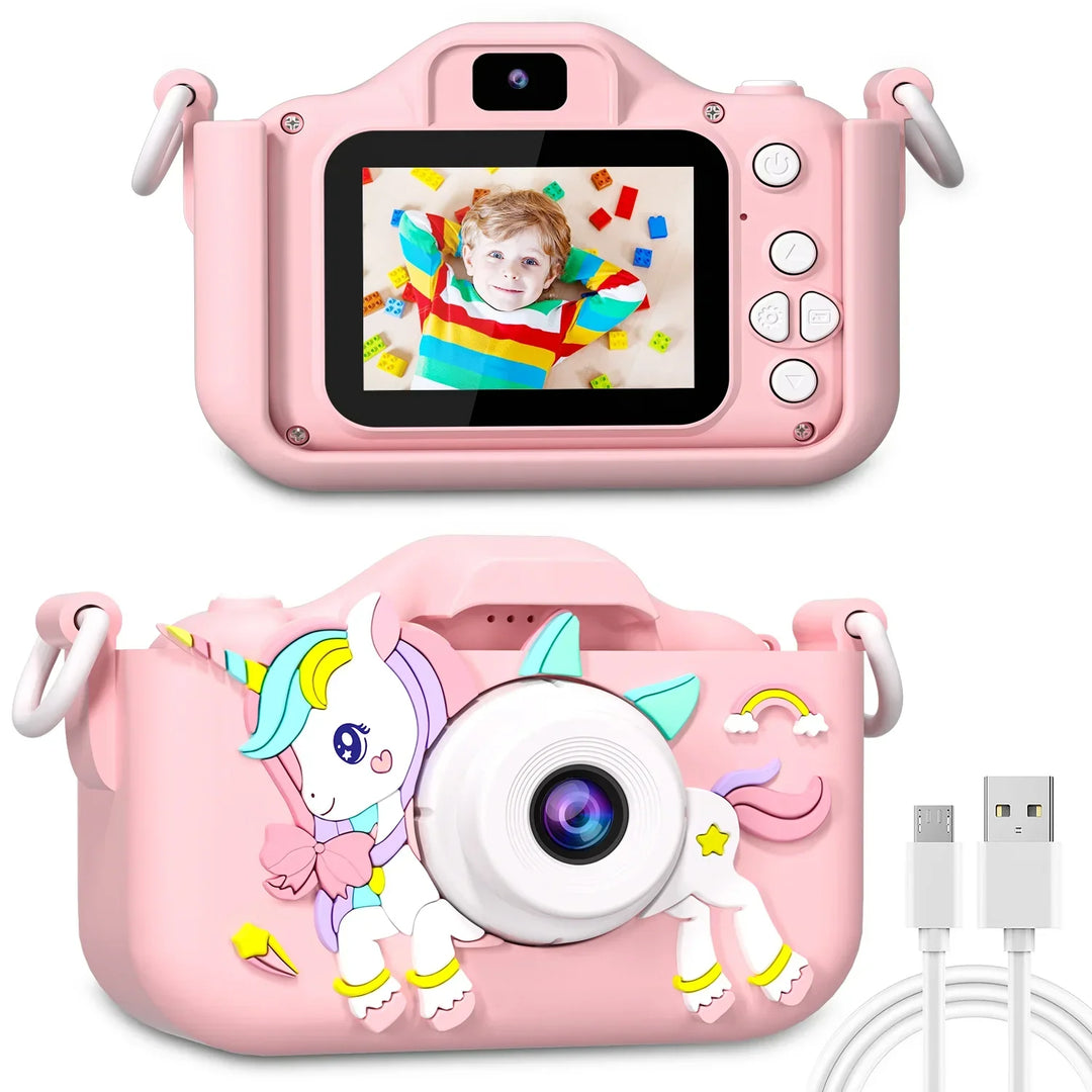 Screen view of Unicapture kids digital camera, showcasing fun features for creative photography.