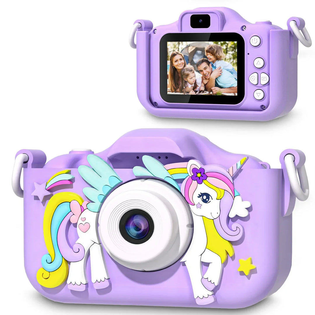 Unicapture kids digital camera with built-in filters & frames, enhancing creative play for kids.