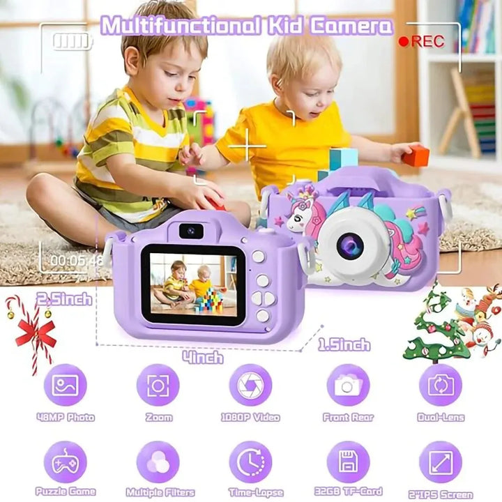 Educational toy: Unicapture kids digital camera, encouraging photography skills for young children.