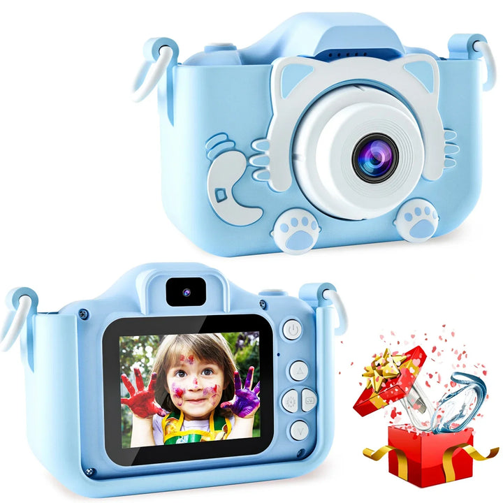 Happy child taking photos with the Unicapture kids digital camera, inspiring creative play.