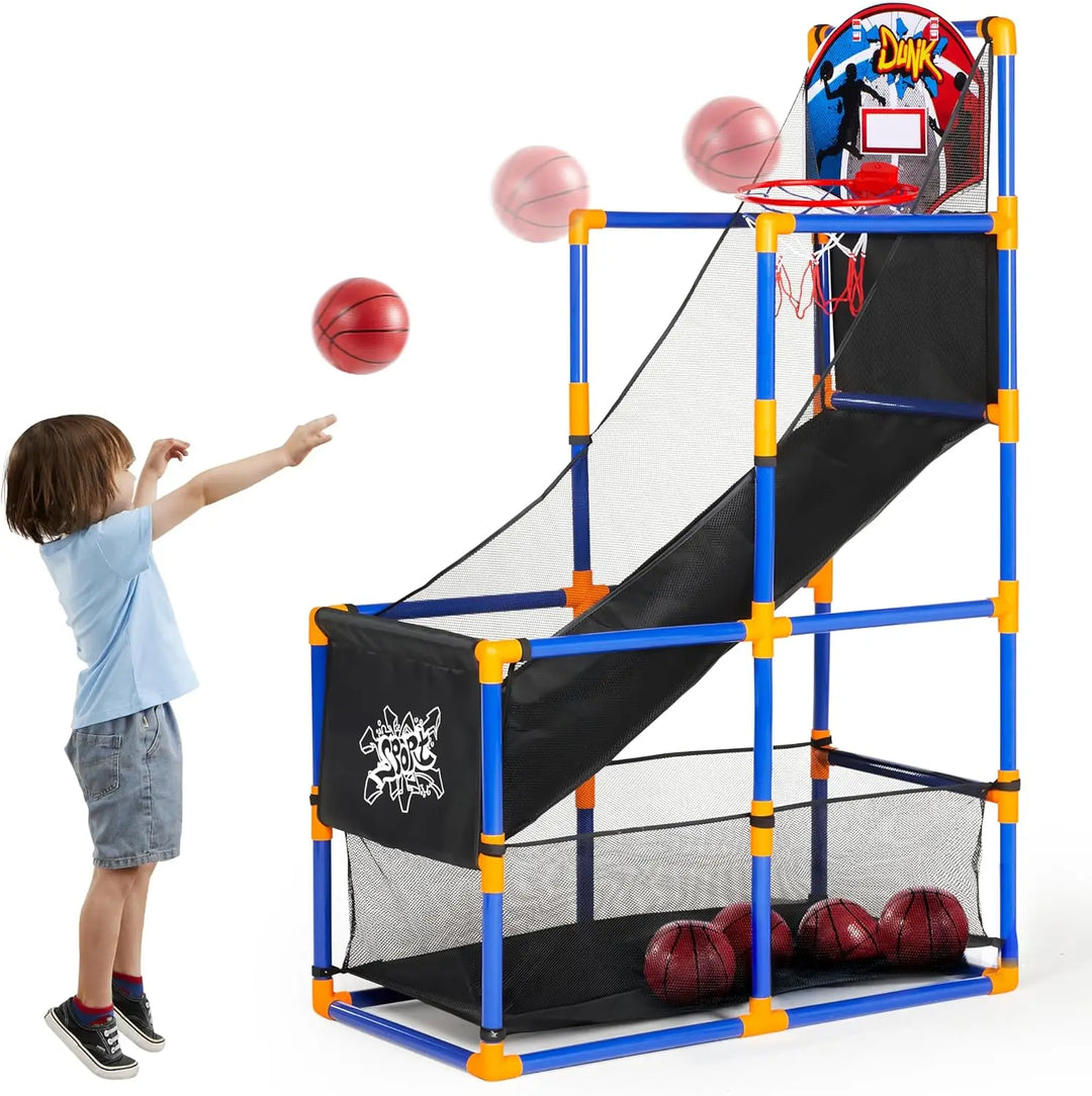 Kids' indoor outdoor arcade basketball hoop set for active play.