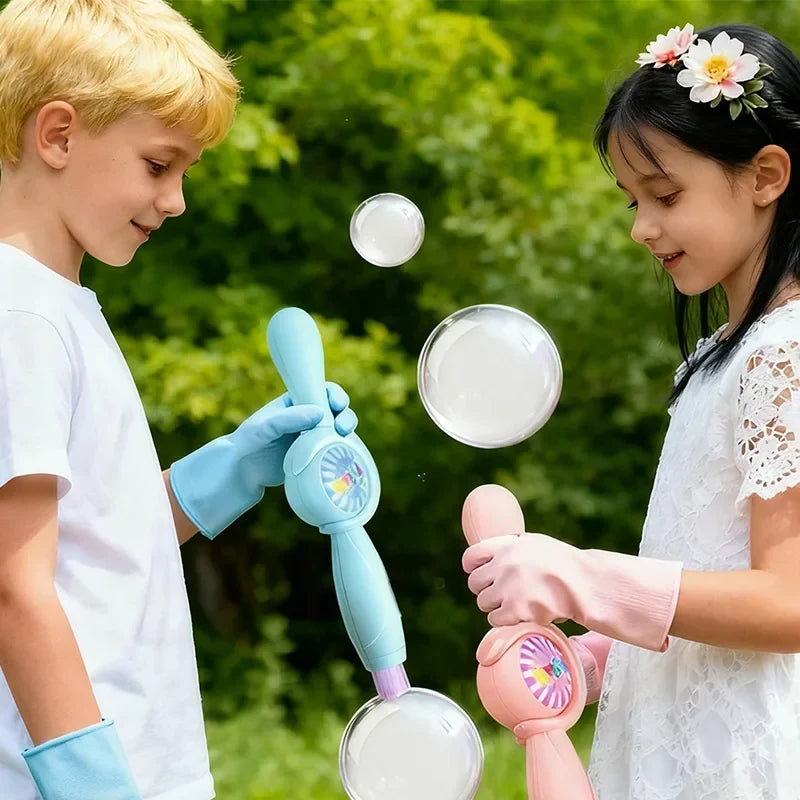 Kids' Magical LED Bubble Fog Blaster, Wandora toy. Creates bubbles & fog with colorful LED lights for outdoor play.