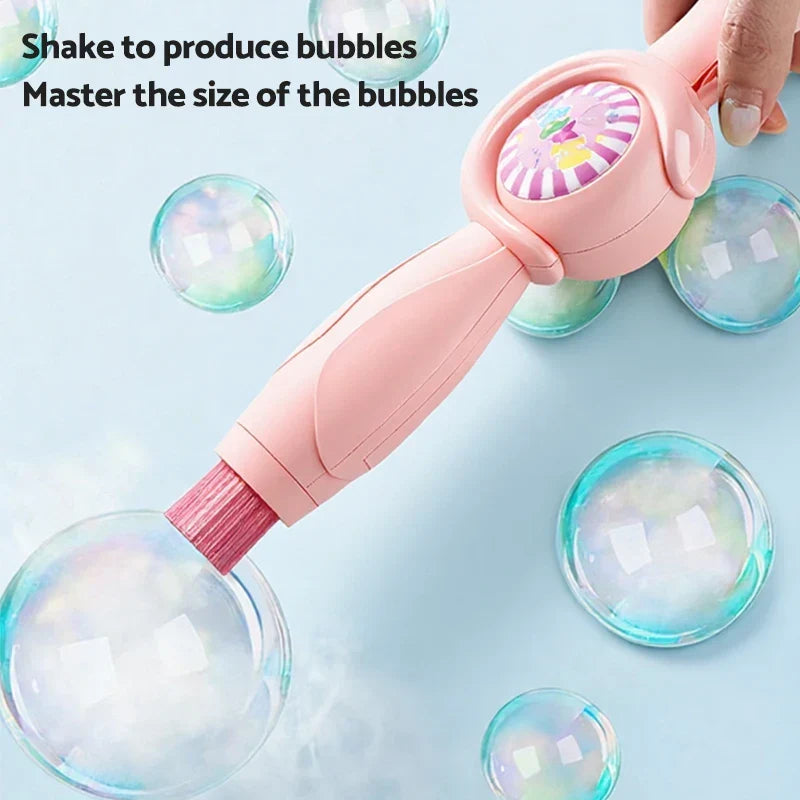 Wandora Magical LED Bubble Fog Blaster, a vibrant kids toy. Features LED lights, blowing endless bubbles & exciting fog.