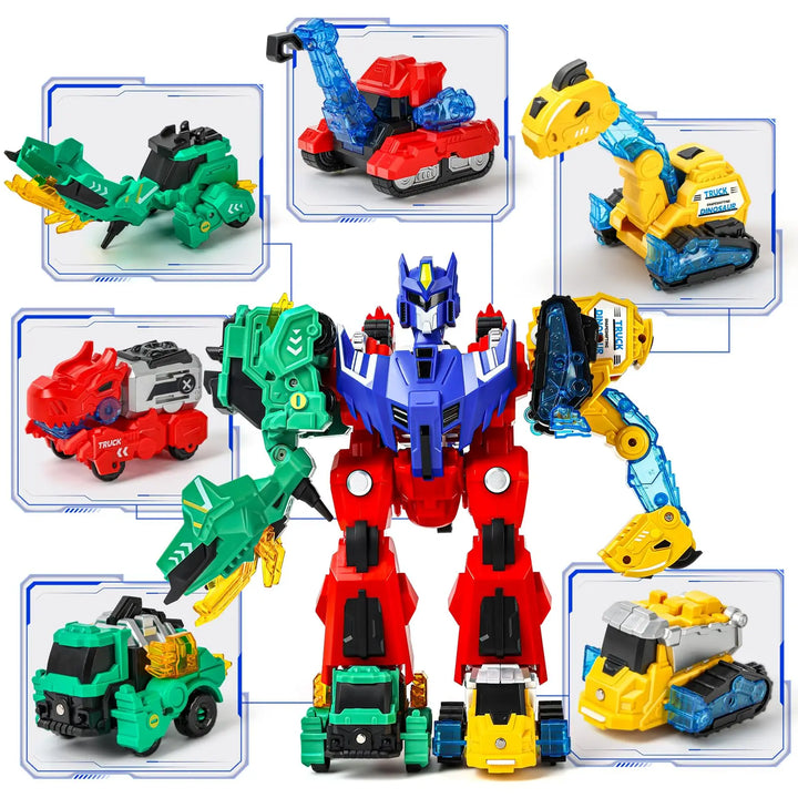 Magnetic Rexvator transforming figure set for kids, fostering creative play as a robot, dinosaur, or vehicle toy.