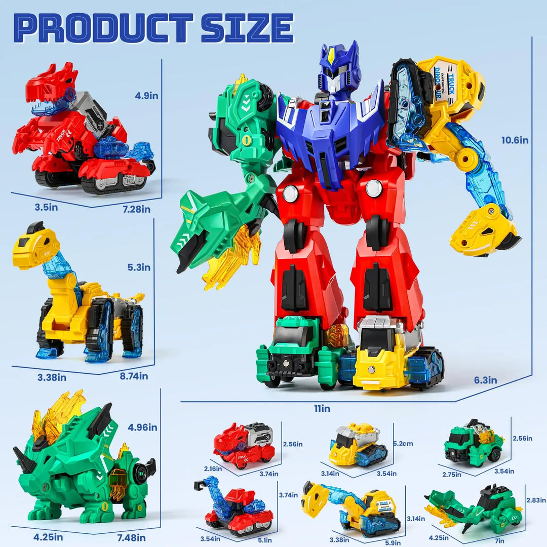 Detailed view of the Rexvator magnetic action figure in its dinosaur robot form, exciting for educational play.