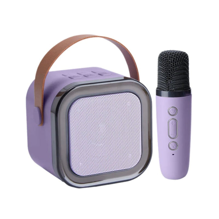 Toddler-friendly mini karaoke machine, robust and easy for small hands to use.
