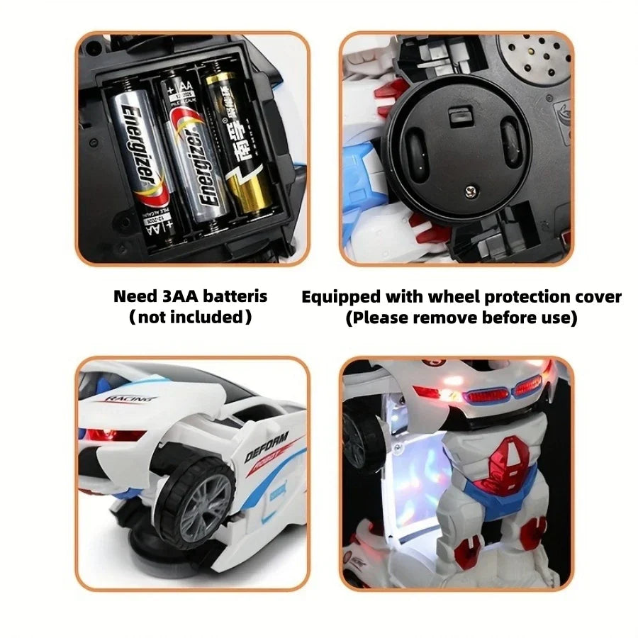 Educational MorphiDrive robot car toy for kids, transforming between car and robot with lights and sounds.