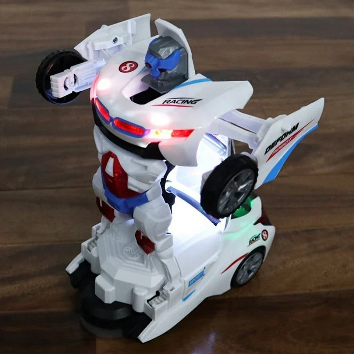 MorphiDrive kids' transforming robot car, a light-up and musical toy perfect for interactive play and gifts.