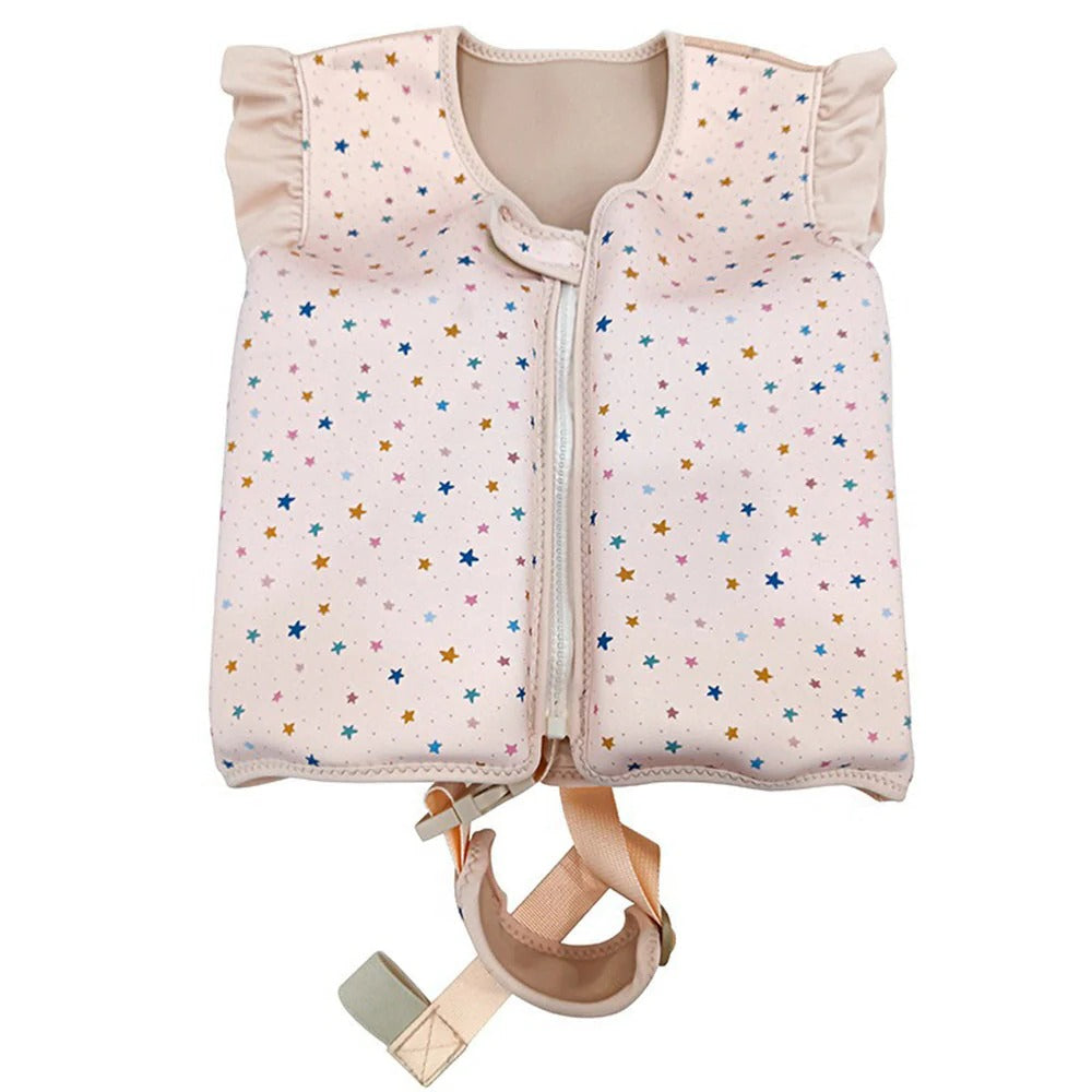 Toddler neoprene swim vest, a durable child life jacket for pool fun and beach water safety.