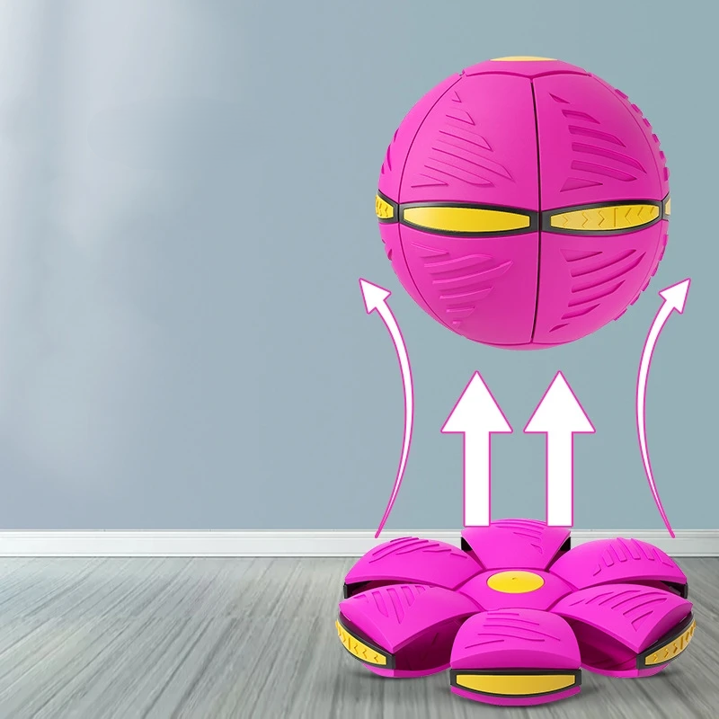 Engaging Orbexa transforming flying toy for kids, showcasing its unique ball-to-disc conversion & bright lights.