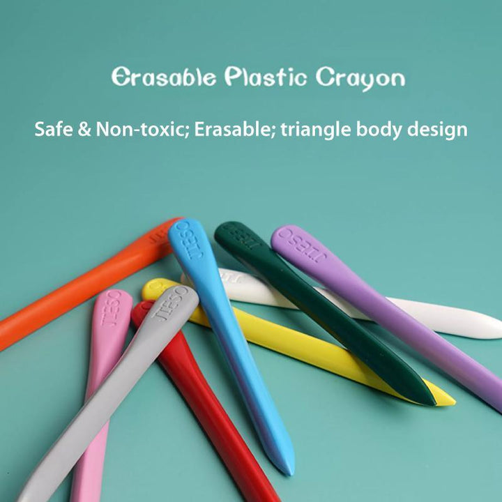 Children's craft organic crayon set with unique bean shapes and vibrant colors, non-toxic art supplies
