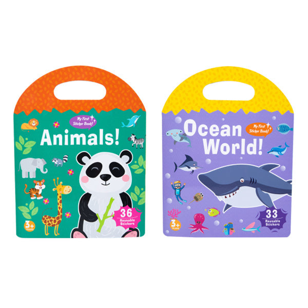 Quiet book providing a screen-free learning activity for toddlers, with engaging jelly stickers