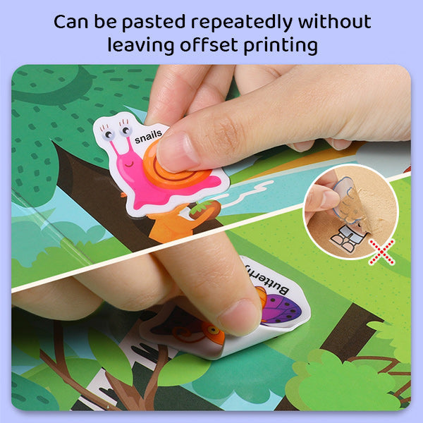 Quiet book for kids featuring various themed pages, including animals & shapes, for learning
